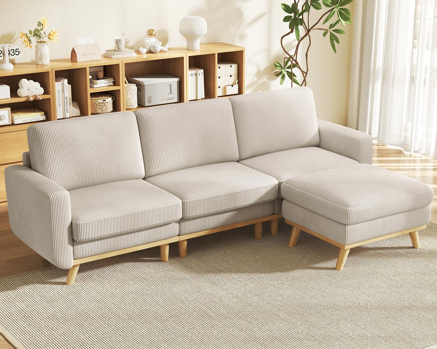 Vesgantti 68 Loveseat Sofa - Green, Comfy Corduroy with Spring Cushion, Solid Wood Frame, Modern Deep Seat, Bedroom & Living Room, Office Couch