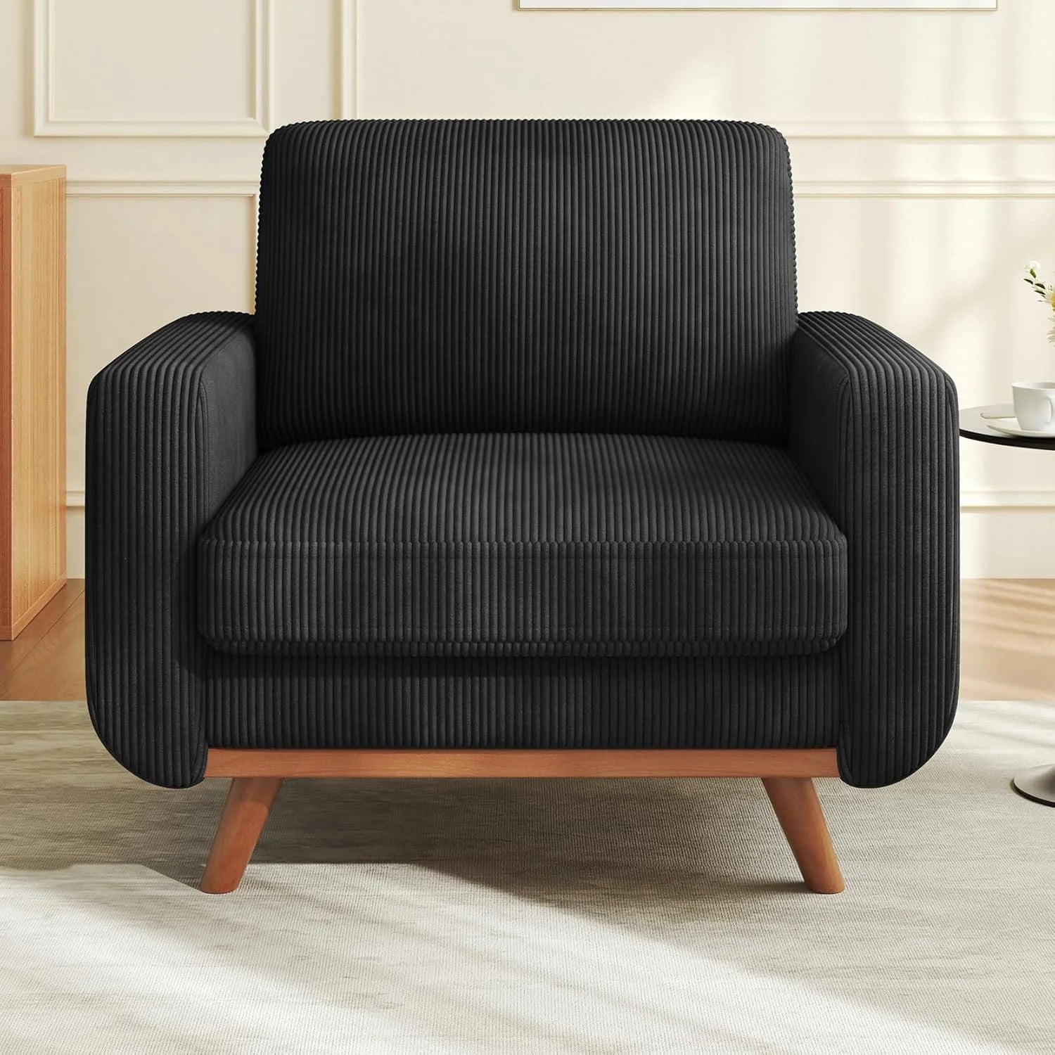 Vesgantti 68 Loveseat Sofa - Green, Comfy Corduroy with Spring Cushion, Solid Wood Frame, Modern Deep Seat, Bedroom & Living Room, Office Couch