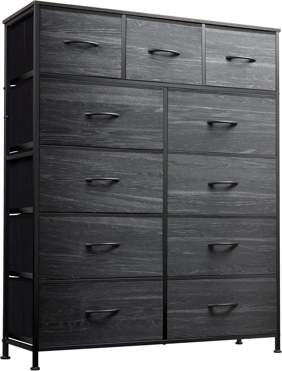 Storage Organizer Unit 11 Fabric Bins Storage Drawers Organizer Steel Frame Tall Storage Tower