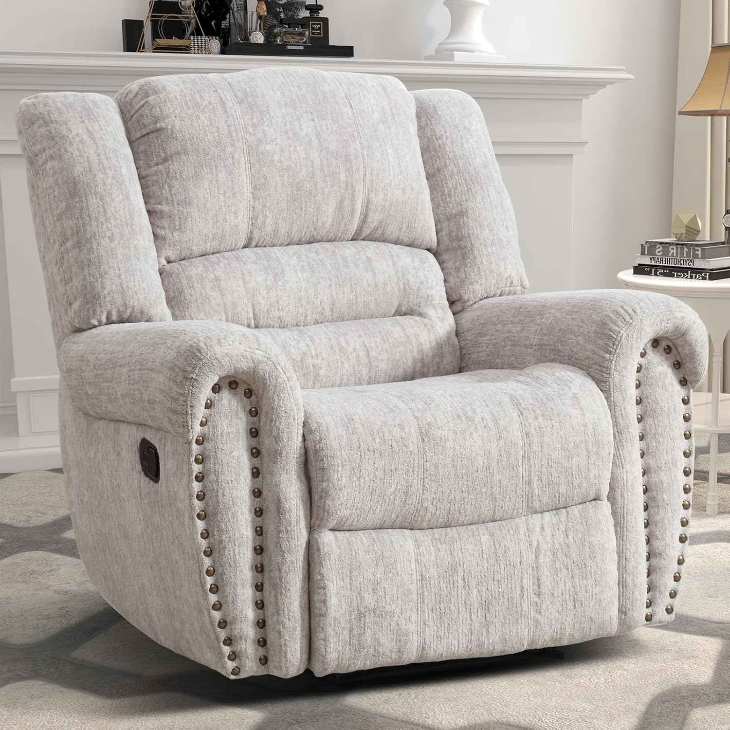 Leather recliner classic traditional manual recliner single sofa for living room