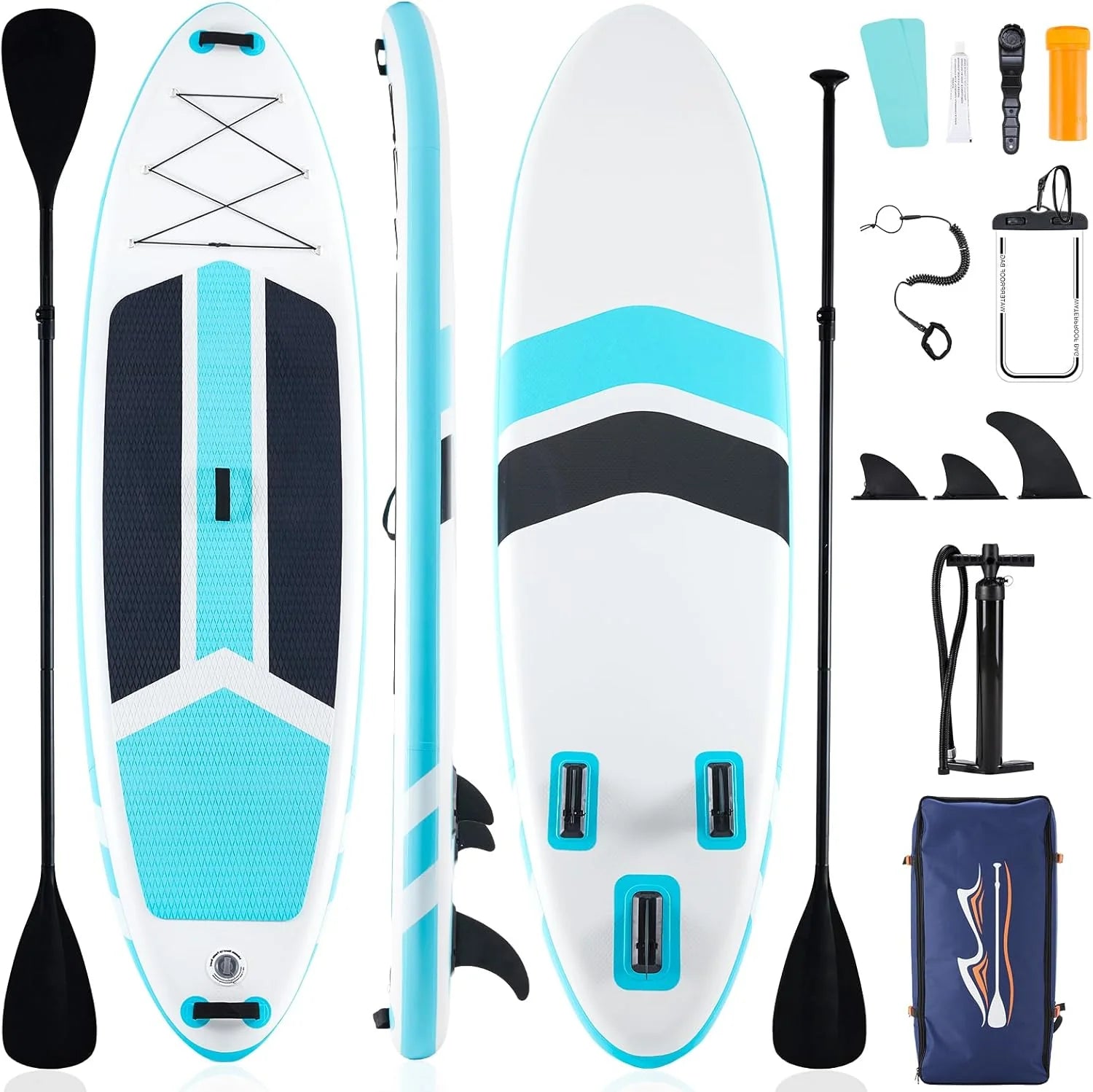 Sweetcrispy Inflatable Stand Up Paddle Board with Premium SUP Paddleboard Accessories,2-in-1 Paddle