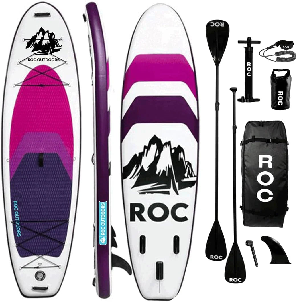 Roc Inflatable Stand Up Paddle Board 10' 6 with Premium SUP Paddle Board Accessories