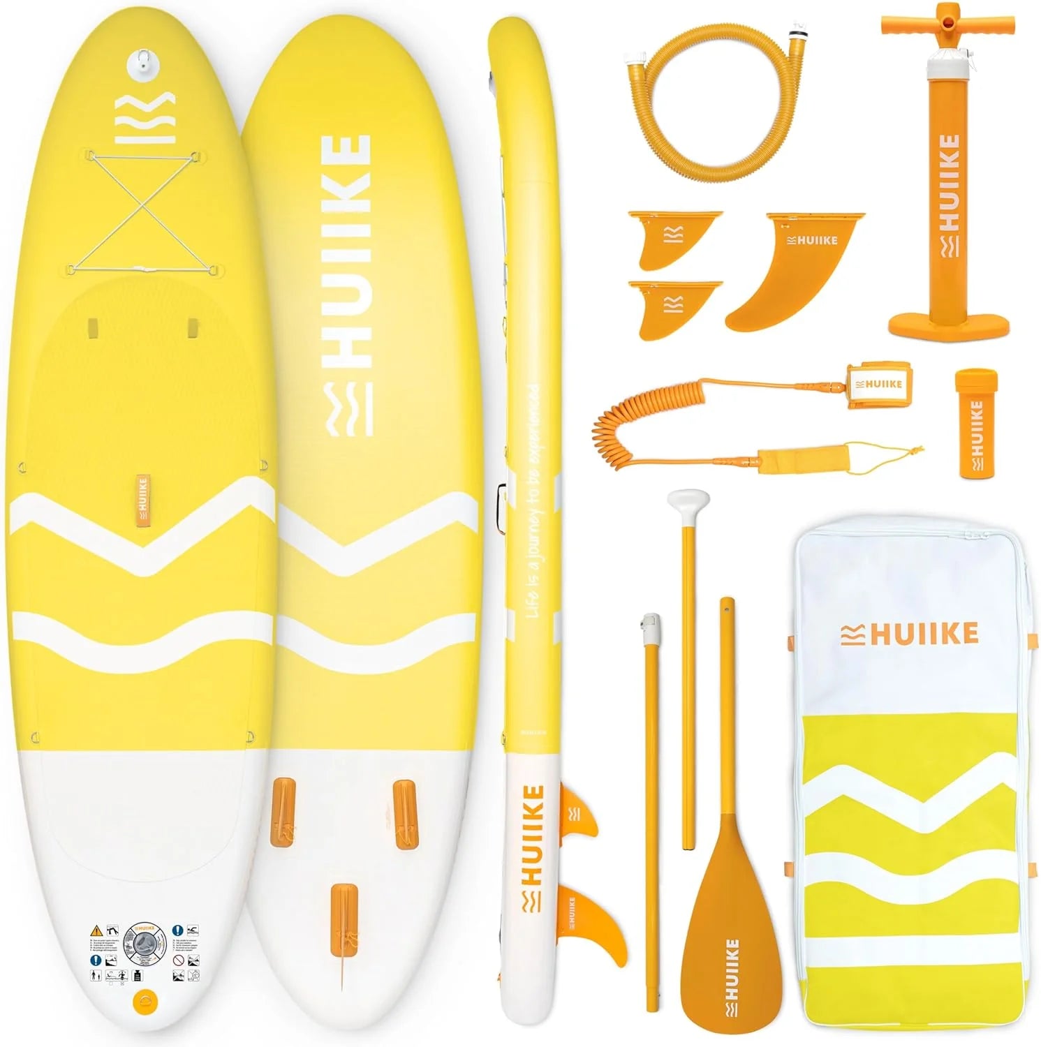 HUIIKE Inflatable Paddle Board for Adults with Accessories Included, Oar, Fins, Pump. Stand Up Paddleboard