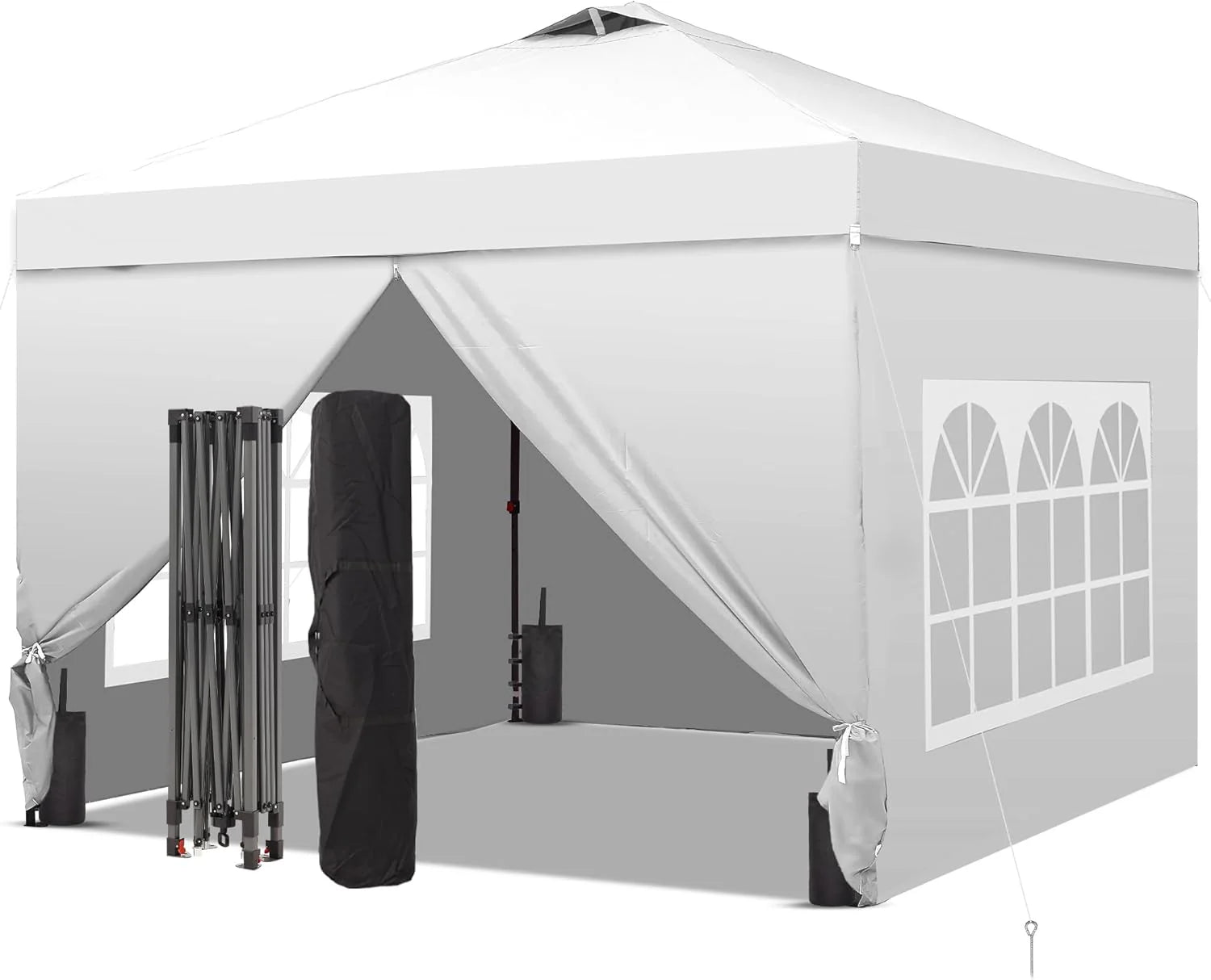 GDY 12x12 Pop Up Canopy Tent with 4 Sidewalls, Easy Set up with One Push Lift Gazebo