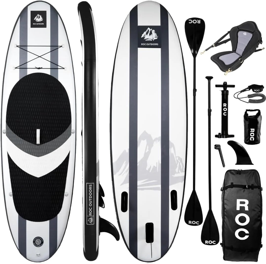 Roc Inflatable Stand Up Paddle Board with Premium SUP Paddle Board Accessories
