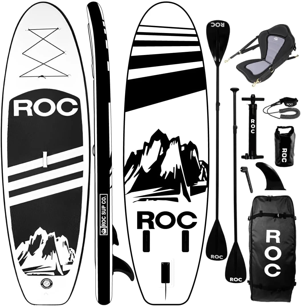Roc Inflatable Stand Up Paddle Board with Premium SUP Paddle Board Accessories