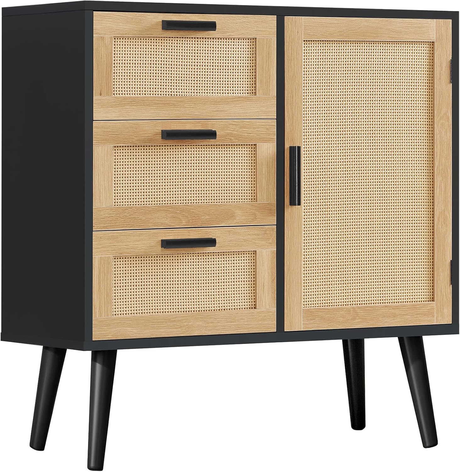 Iwell Storage Cabinet with 2 Drawers & Adjustable Shelves, Cupboard, Floor Cabinet
