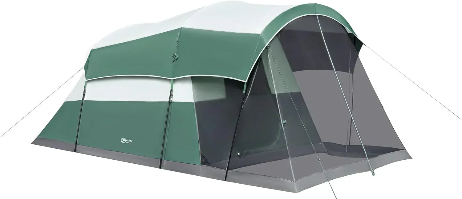 PORTAL 6/8/10 Person Family Camping Tent with Screen Room Water Resistant Big Tunnel Tent