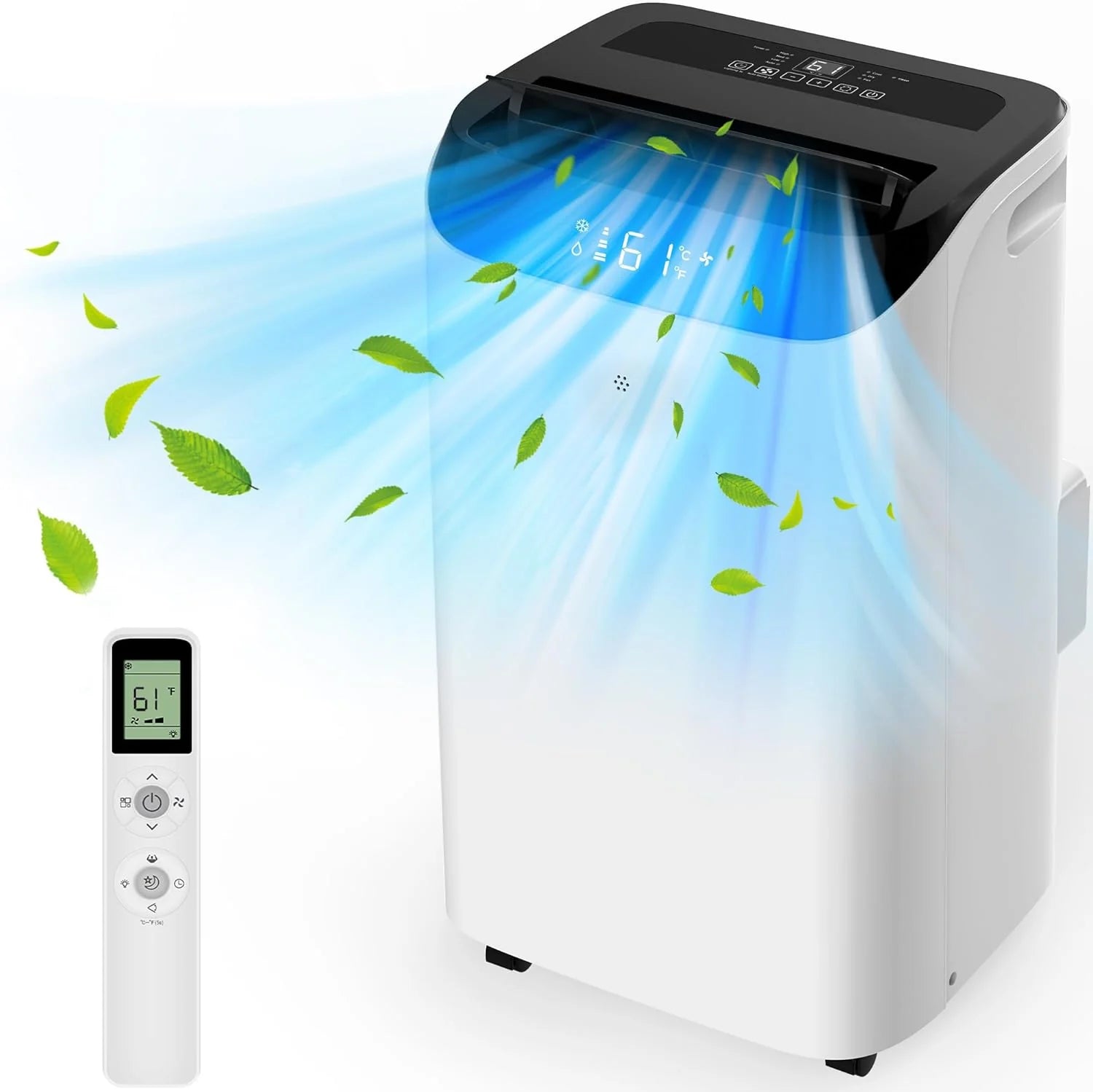 Inverter 16000BTU Portable Air Conditioners with Remote, Free Stand Cooling Portable AC Unit for Room up to 800 sq.ft, with Dehumidifier & Fan, Dual Hose, Quiet Sleep Mode(42dB), Windows Kit