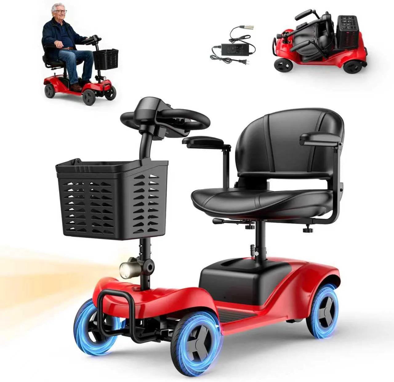 Mobility Scooter for Adults,4 Wheel Mobility Scooter,15 Miles Range,300LBS Capacity