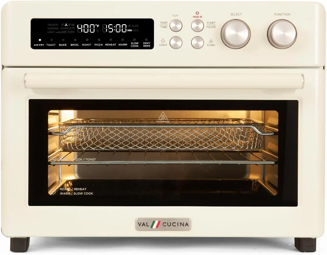 Infrared Heating Air Fryer Toaster Oven, Extra Large Countertop Convection Oven 10-in-1 Combo, 6-Slice Toast, Enamel Baking Pan Easy Clean with Recipe Book, Black Matte Stainless Steel