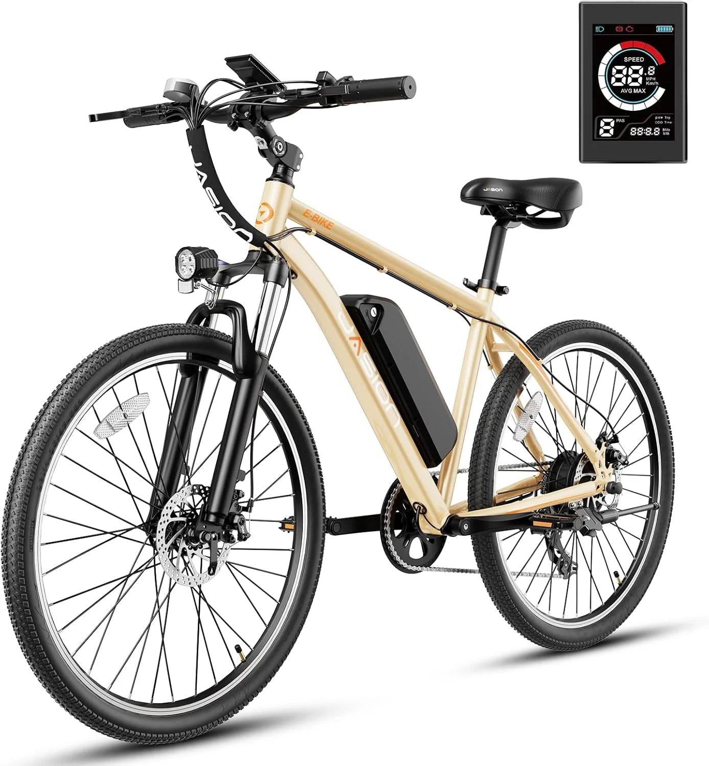 Jasion EB5 Electric Bike for Adults with Peak 40 Miles 20MPH Commuting Electric Mountain Bike