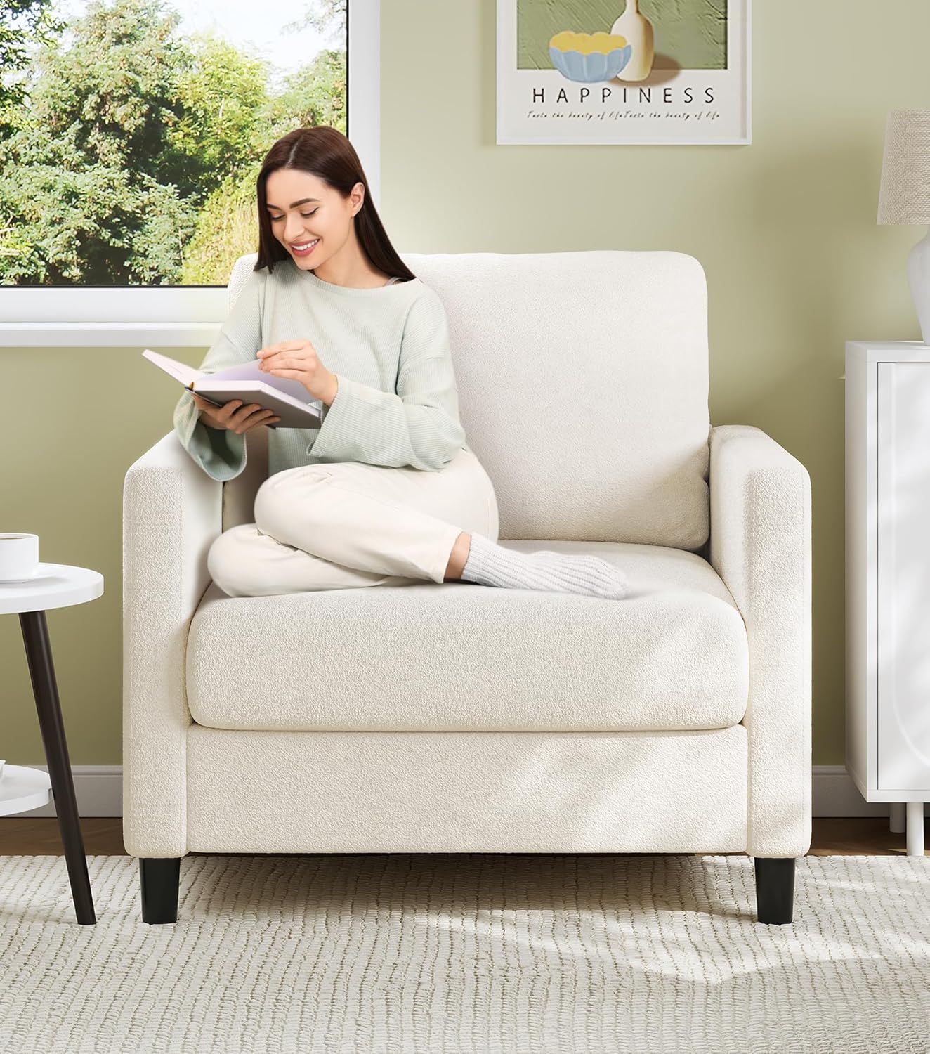 Loveseat Sofa 51 Love Seat Comfy Corduroy Small Loveseat Tool-Free Setup Couch
