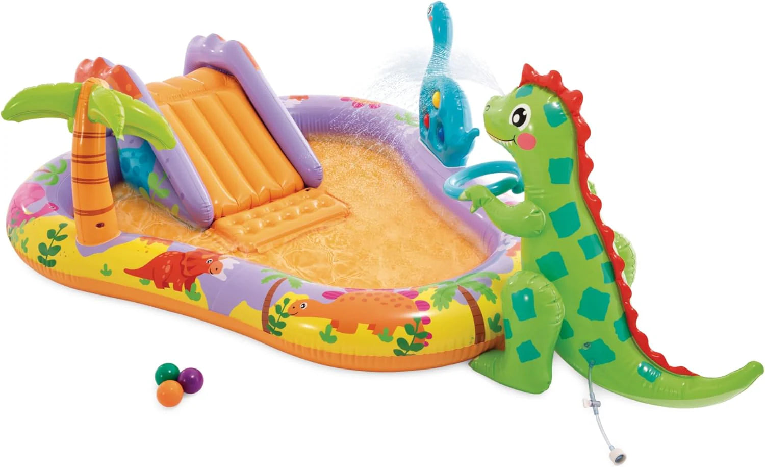 Intex 96 x 78 x 28 Inflatable Jungle Adventure Play Center Spray Kiddie Pool - Backyard Kids Water Slide, Outdoor Blow-Up Splash Pad for Toddlers