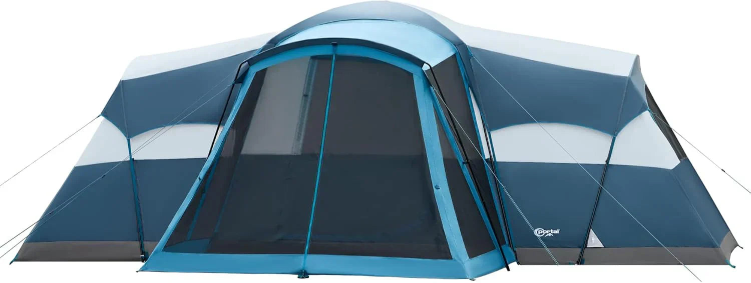 PORTAL 6/8/10 Person Family Camping Tent with Screen Room Water Resistant Big Tunnel Tent