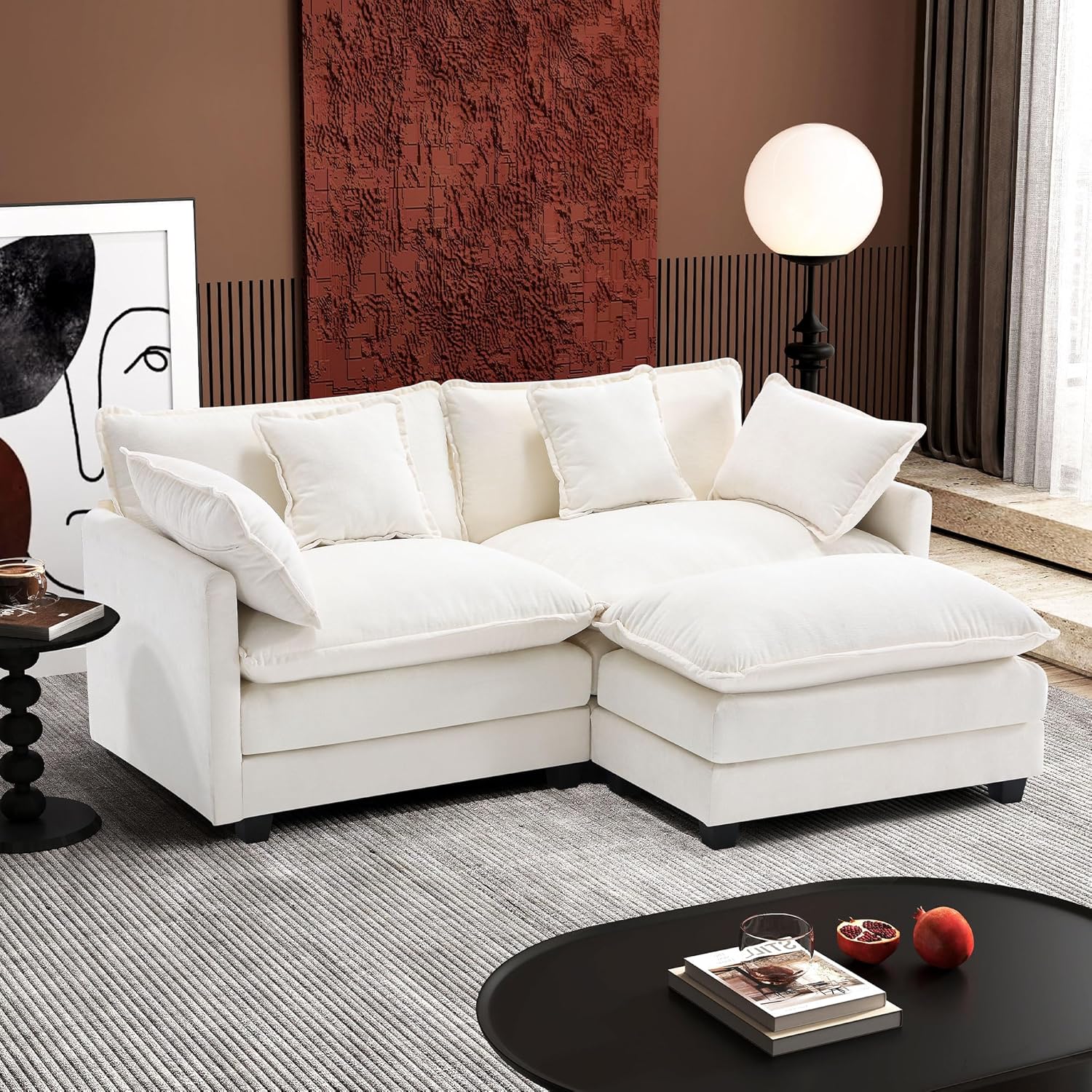 ihanherry 146-inch U-shaped modern sofa modular area cloud sofa