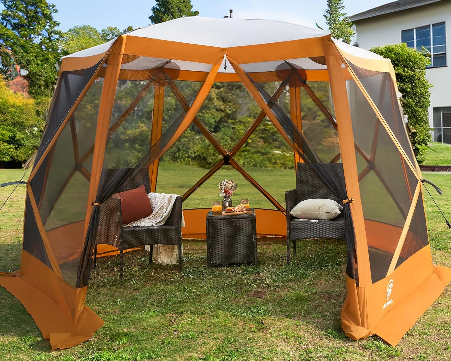 Pop up Screen House Tent for Camping 11.5 x 9.8 ft Instant Screened Gazebo Canopy