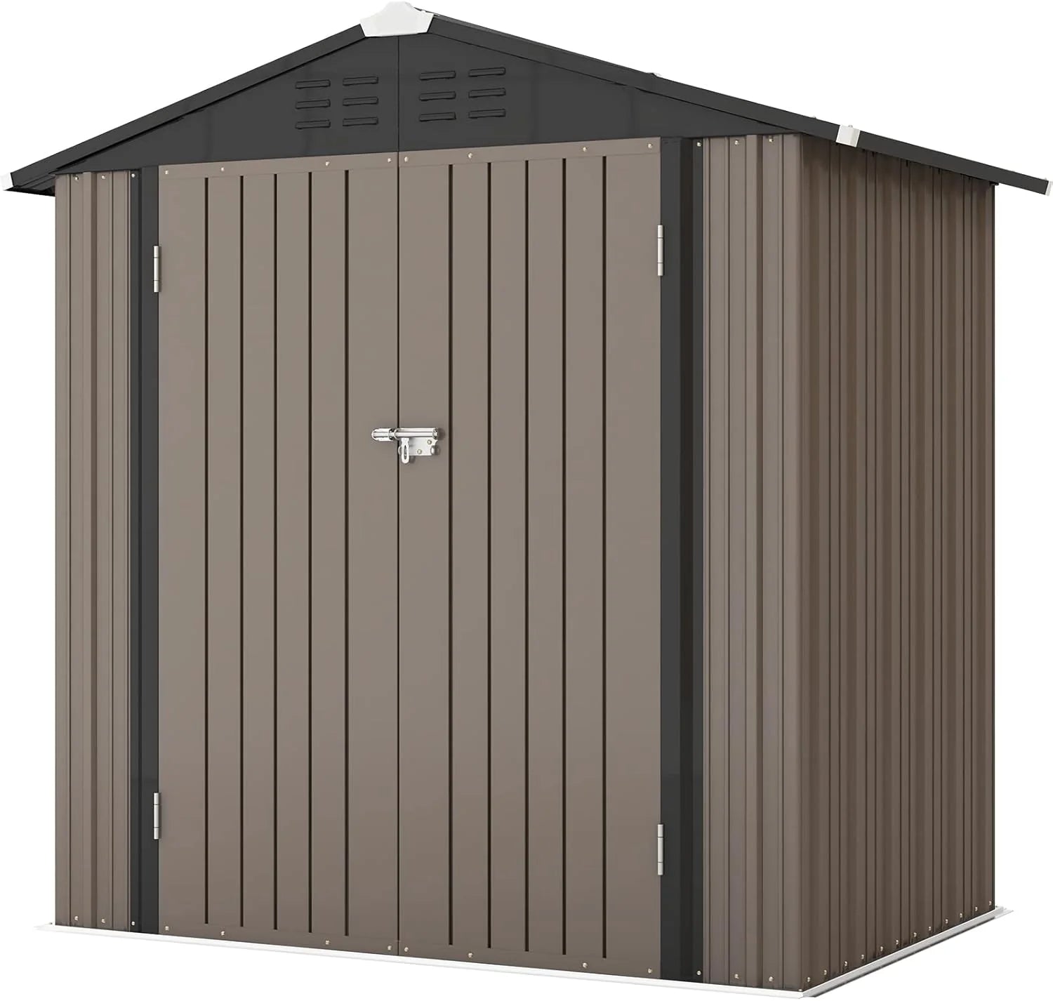 Patiowell 5x3 FT Outdoor Storage Shed Tool Shed with Sloping Roof and Lockable Door Metal Shed