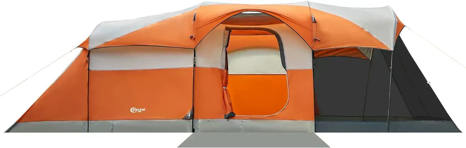 PORTAL 6/8/10 Person Family Camping Tent with Screen Room Water Resistant Big Tunnel Tent