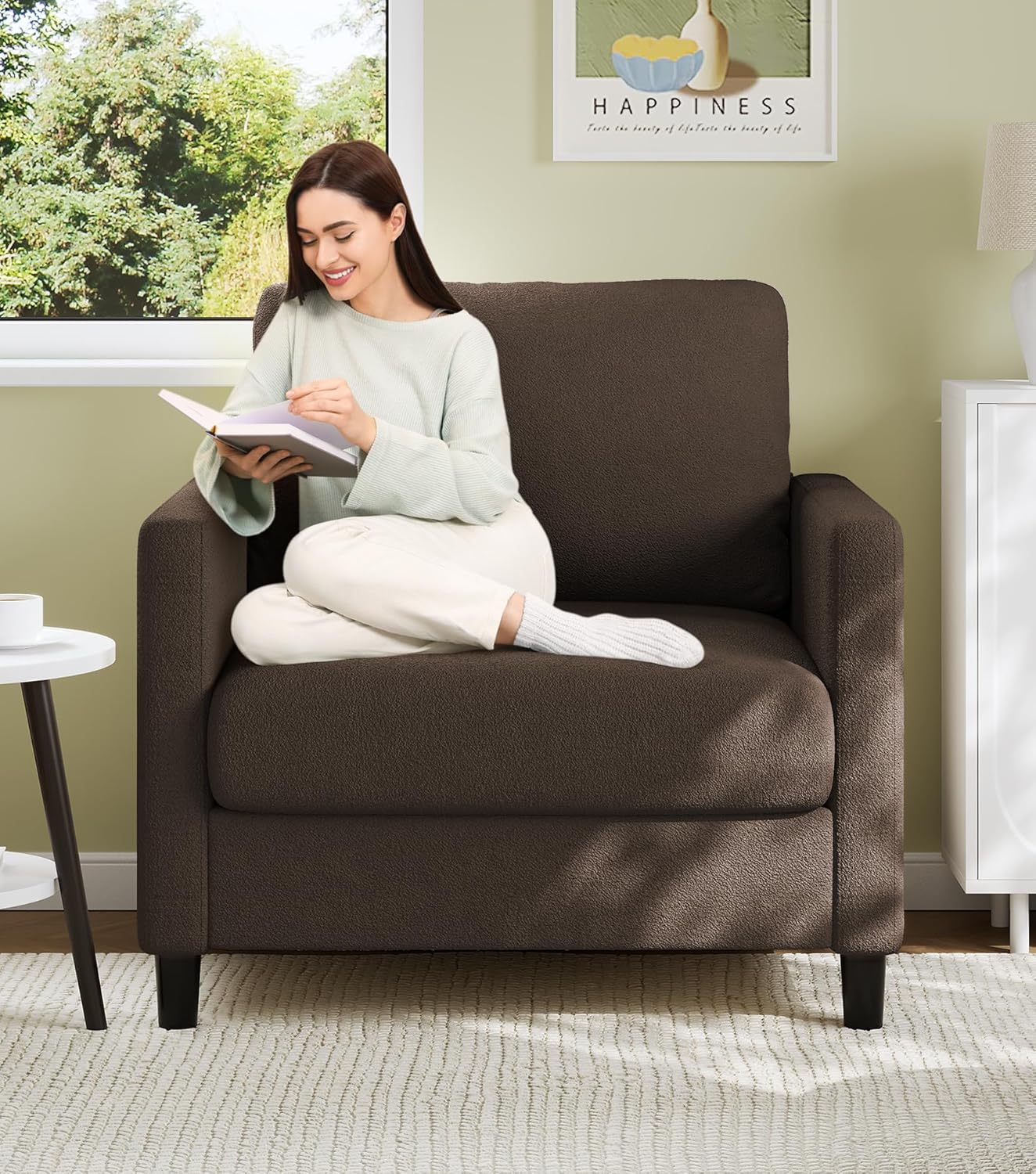 Loveseat Sofa 51 Love Seat Comfy Corduroy Small Loveseat Tool-Free Setup Couch