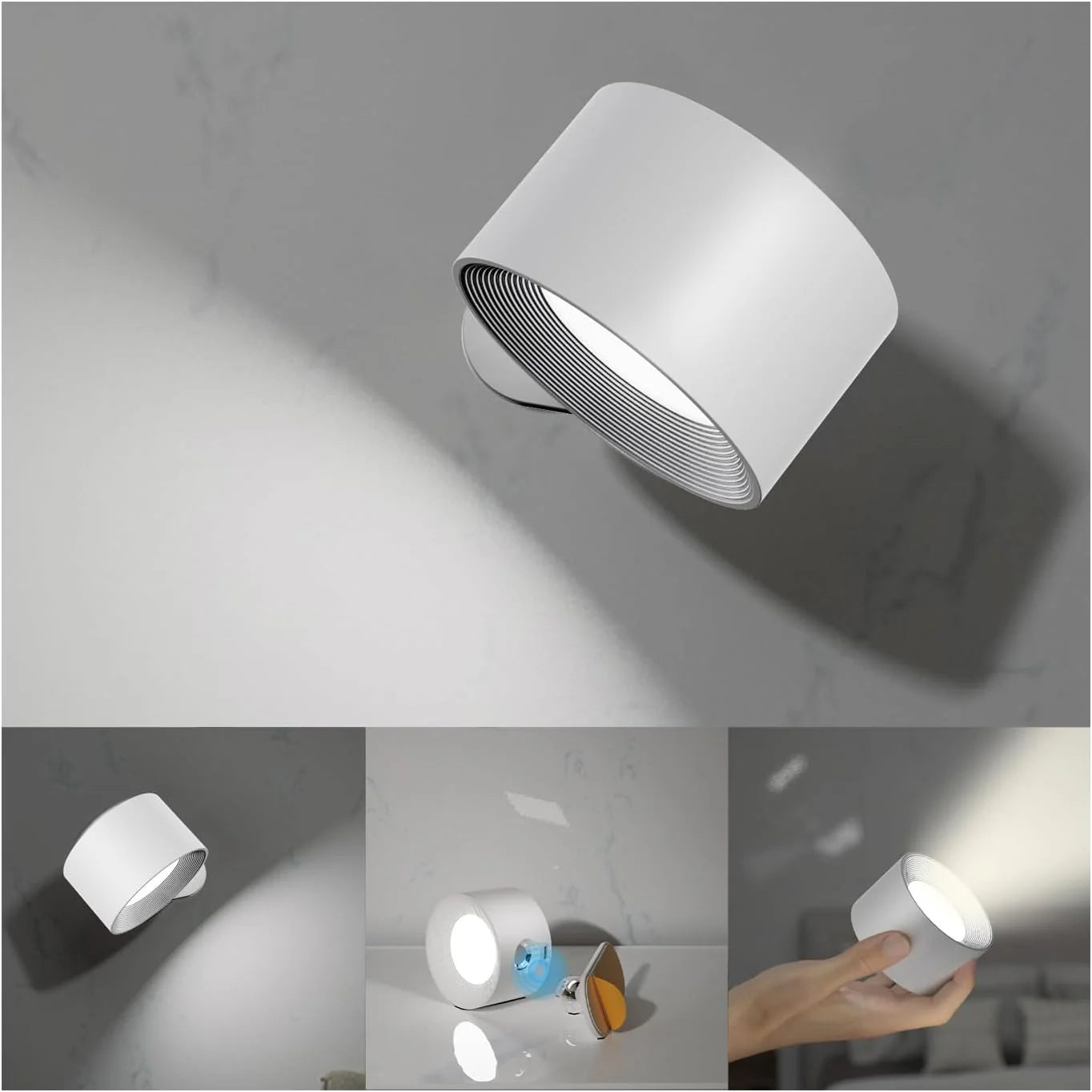 LED Wall Sconce Rechargeable Battery Operated with USB and Adjustable Color Temperatures