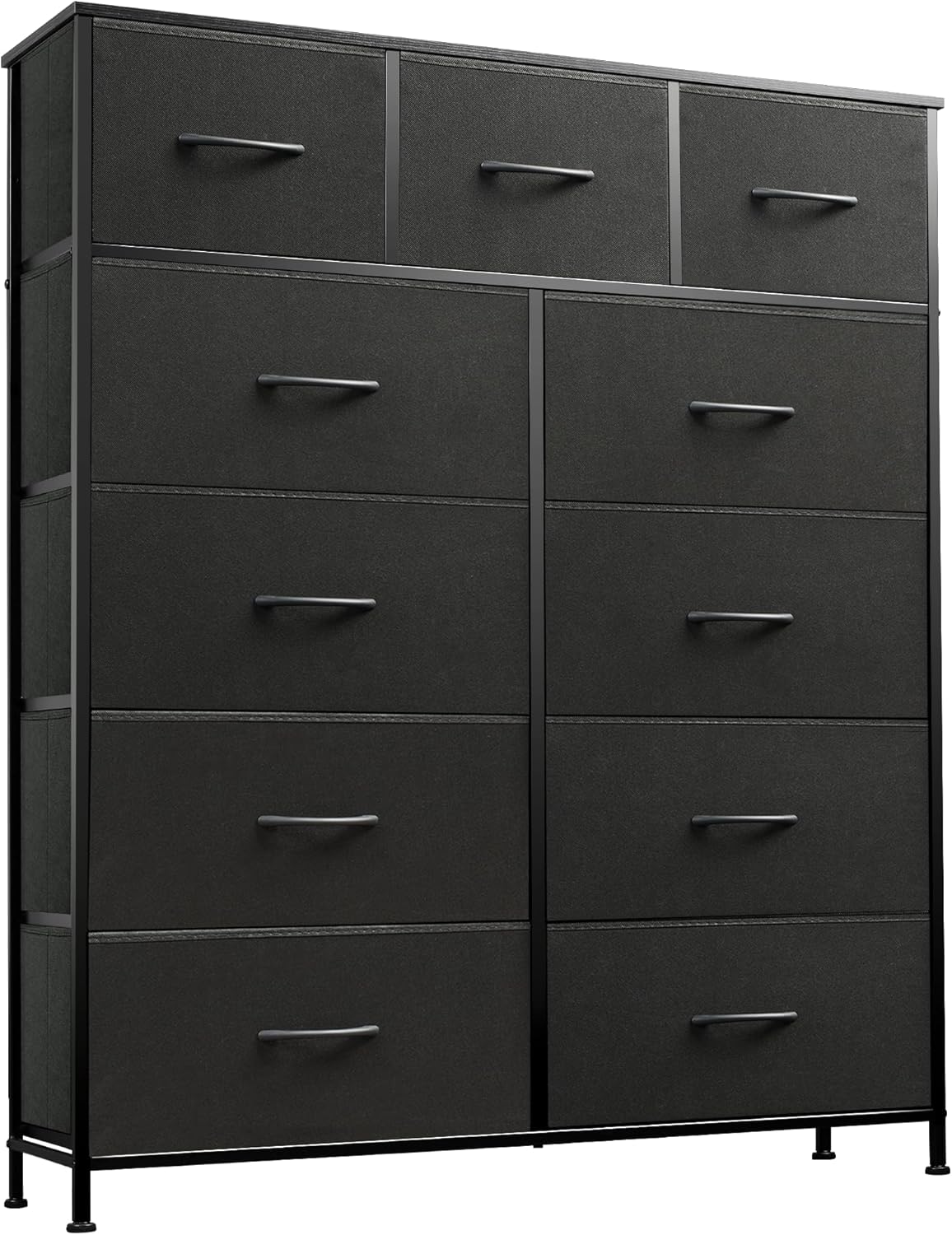 Storage Organizer Unit 11 Fabric Bins Storage Drawers Organizer Steel Frame Tall Storage Tower