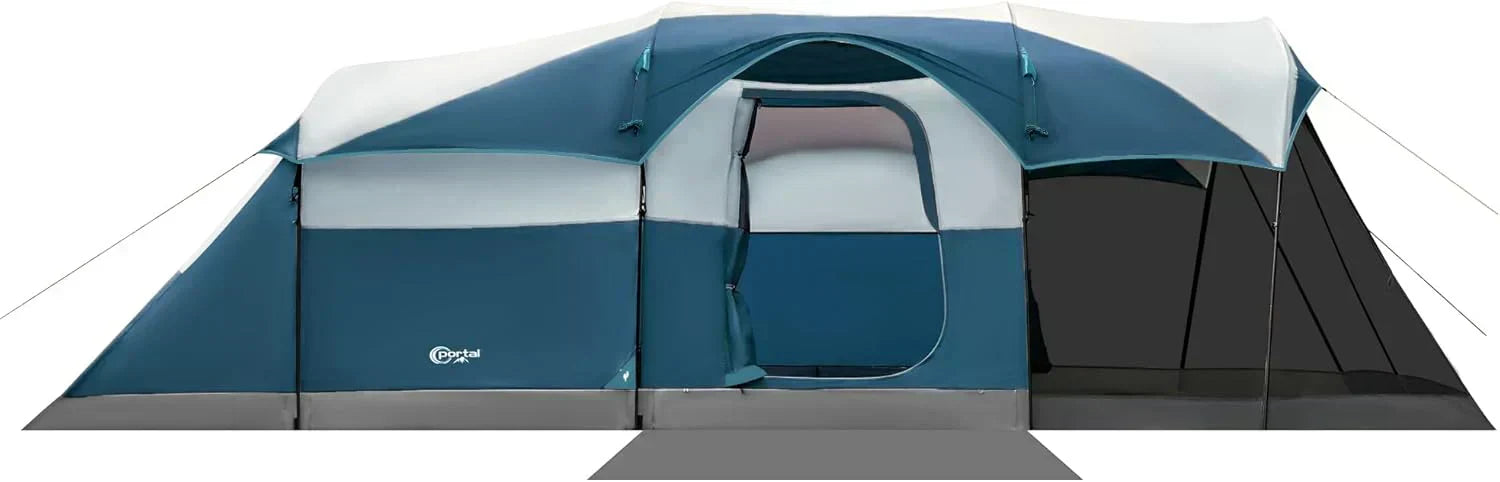 PORTAL 6/8/10 Person Family Camping Tent with Screen Room Water Resistant Big Tunnel Tent