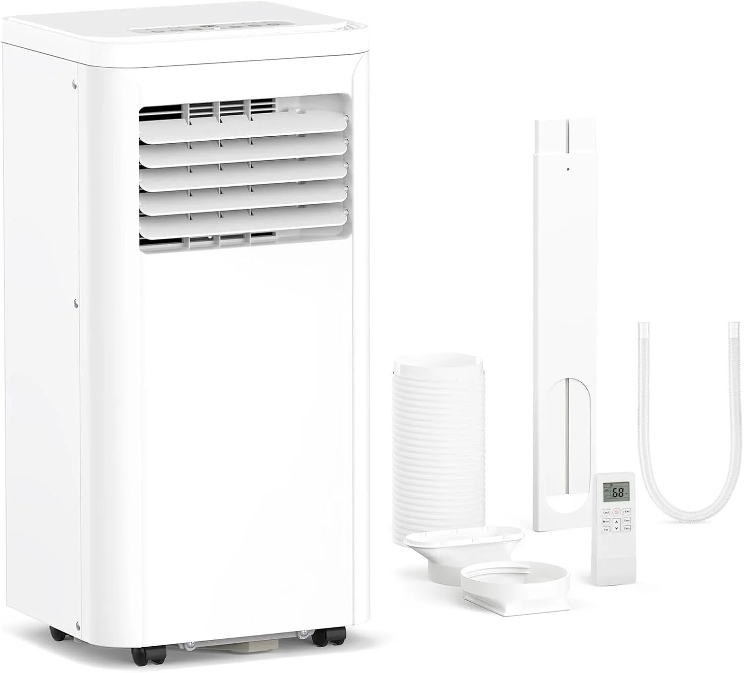 ZAFRO 8,000 BTU Portable Air Conditioners, 4 Modes Portable AC Unit with Fast Cooling/Energy Efficient/Remote/24Hrs Timer for Bedroom/Dorms/Indoor Rooms, White