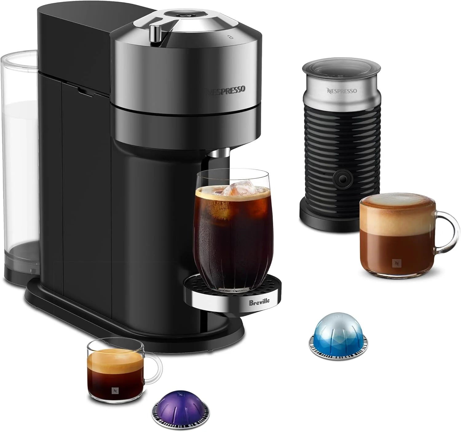 Nespresso Vertuo Next Premium Coffee and Espresso Maker by Breville with Aeroccino Milk Frother