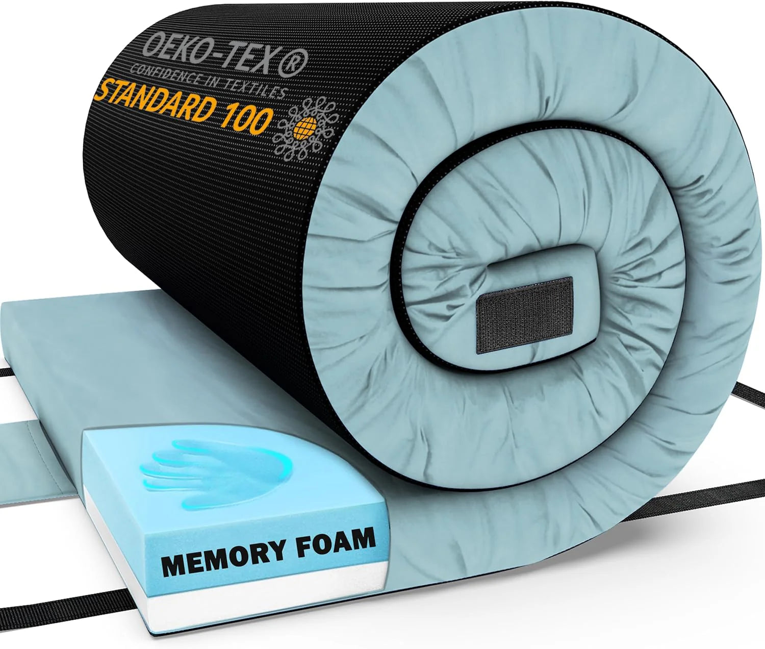 Matrix Comfort-Cell Memory Foam Camping Mattress Pad, Portable Foam Sleeping Pad for Camping, Roll up Sleeping Mat for Adults Floor Mattress Guest Floor Bed for Sleepover, Car, Tent SUV Cot Mattress