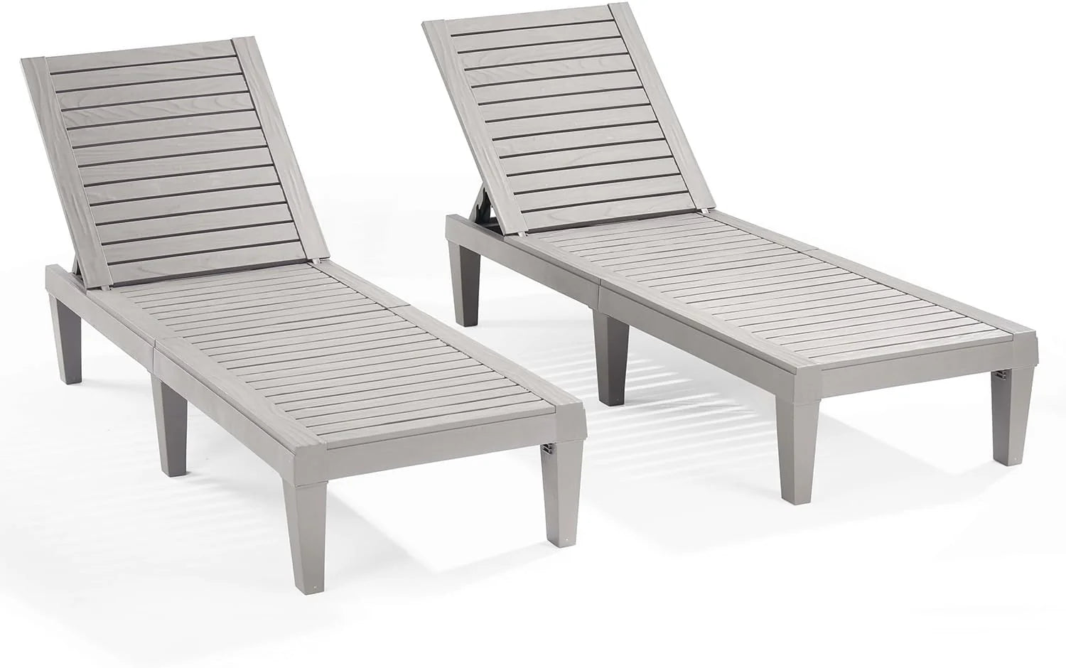 Nestl Patio Chairs Black Chaise Lounge Chair Outdoor 5-Position Adjustable Sun Tanning Chair