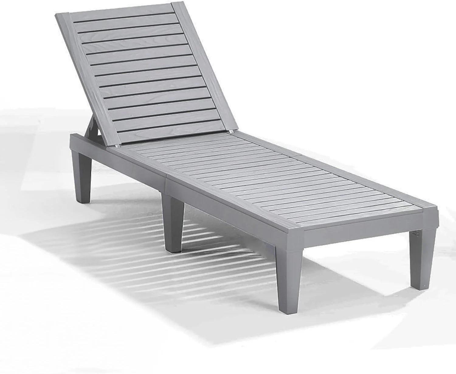 Nestl Patio Chairs Black Chaise Lounge Chair Outdoor 5-Position Adjustable Sun Tanning Chair