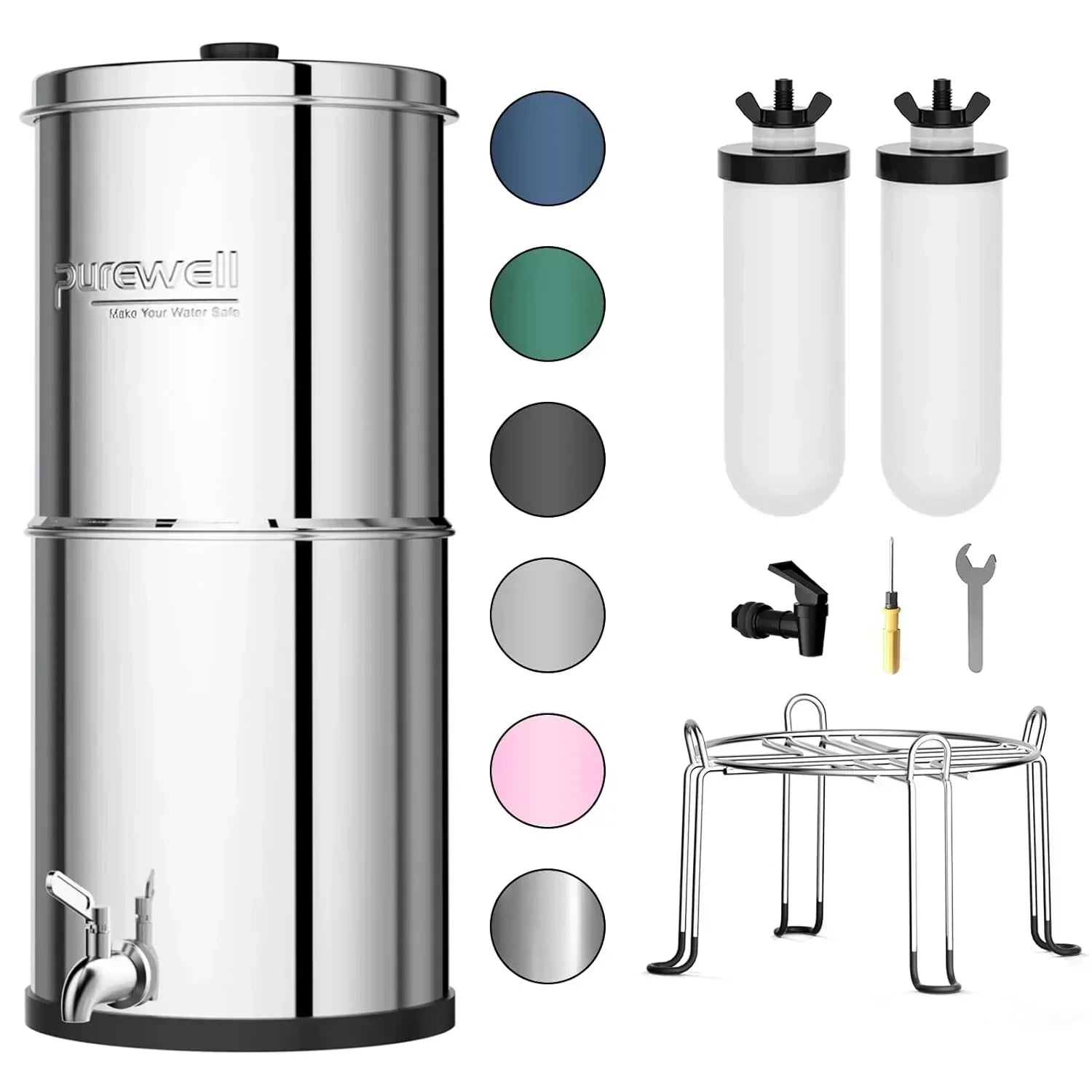 Purewell three-stage 0.01��m ultrafiltration gravity water filtration system 304