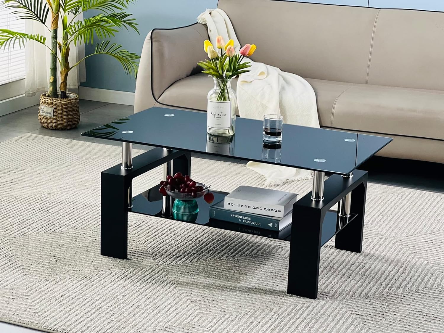 Living Room Rectangle Coffee Table Tea Table Suitable for Waiting Room Modern Side Coffee Table