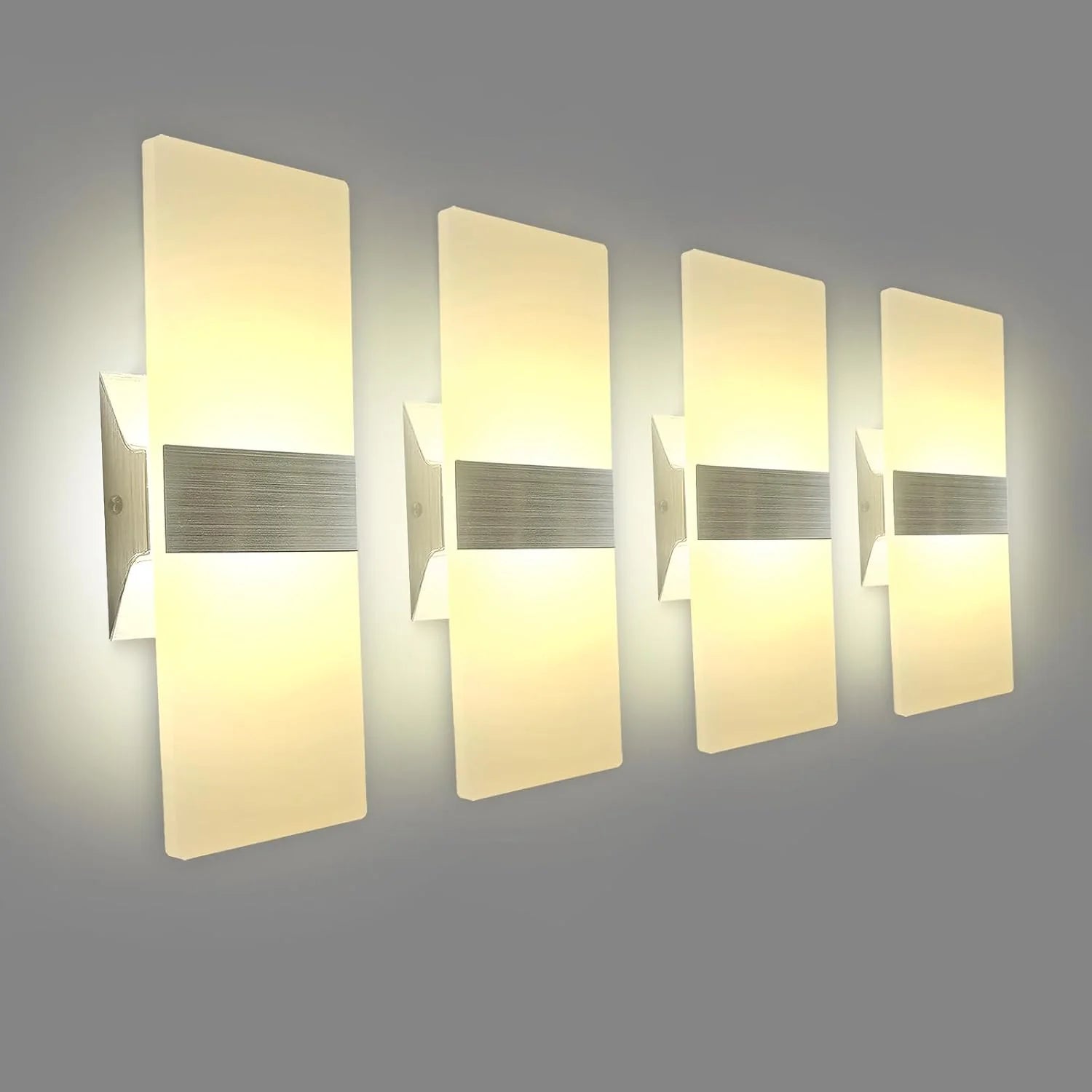 Modern LED Wall Sconce Set of 2 Hardwired Up Down Light 10W Cool White Indoor Wall Lighting Fixture