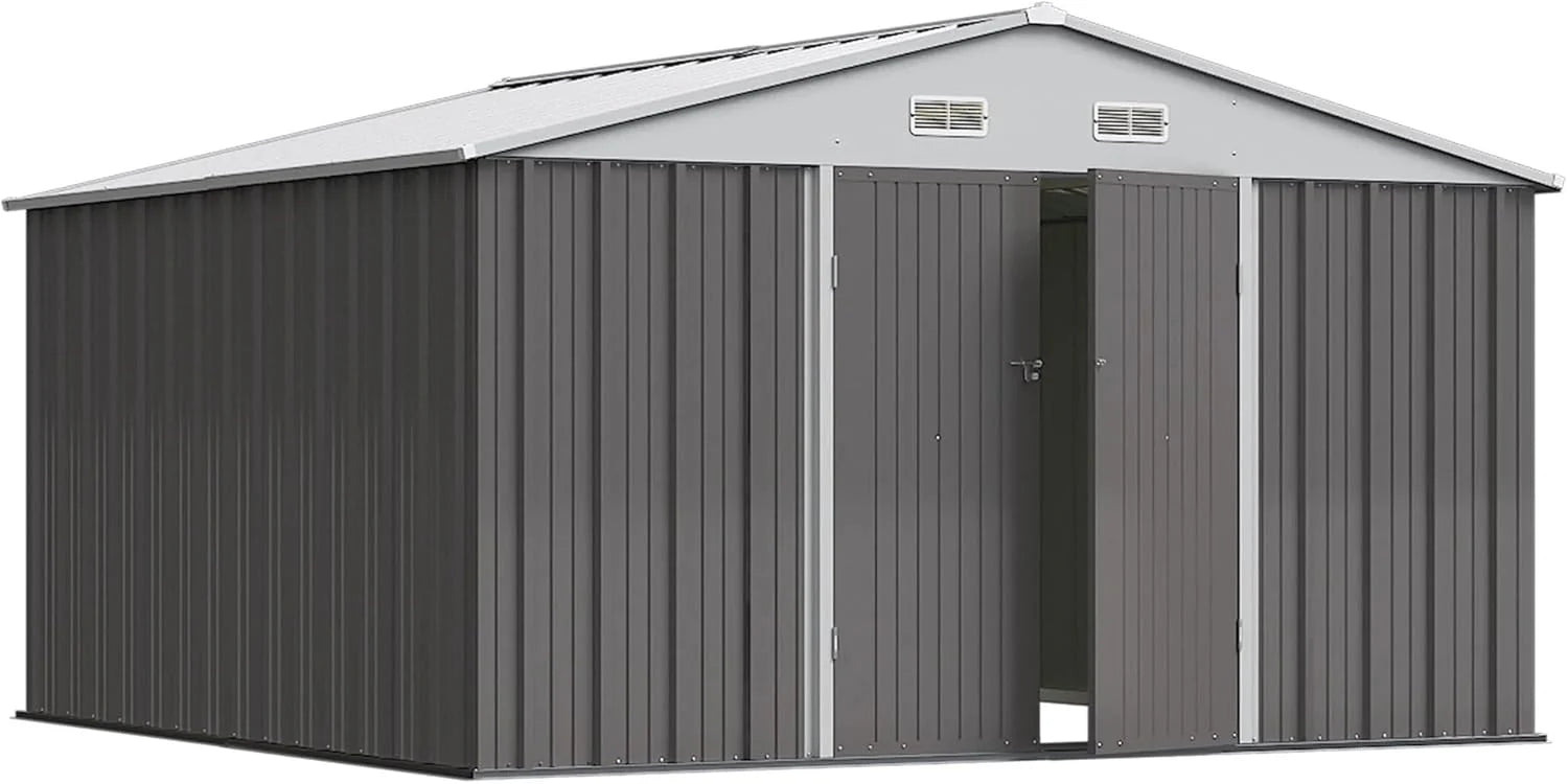 Greesum 6×4 FT Outdoor Storage Shed, Metal Patio Storage Shed with Lockable Door