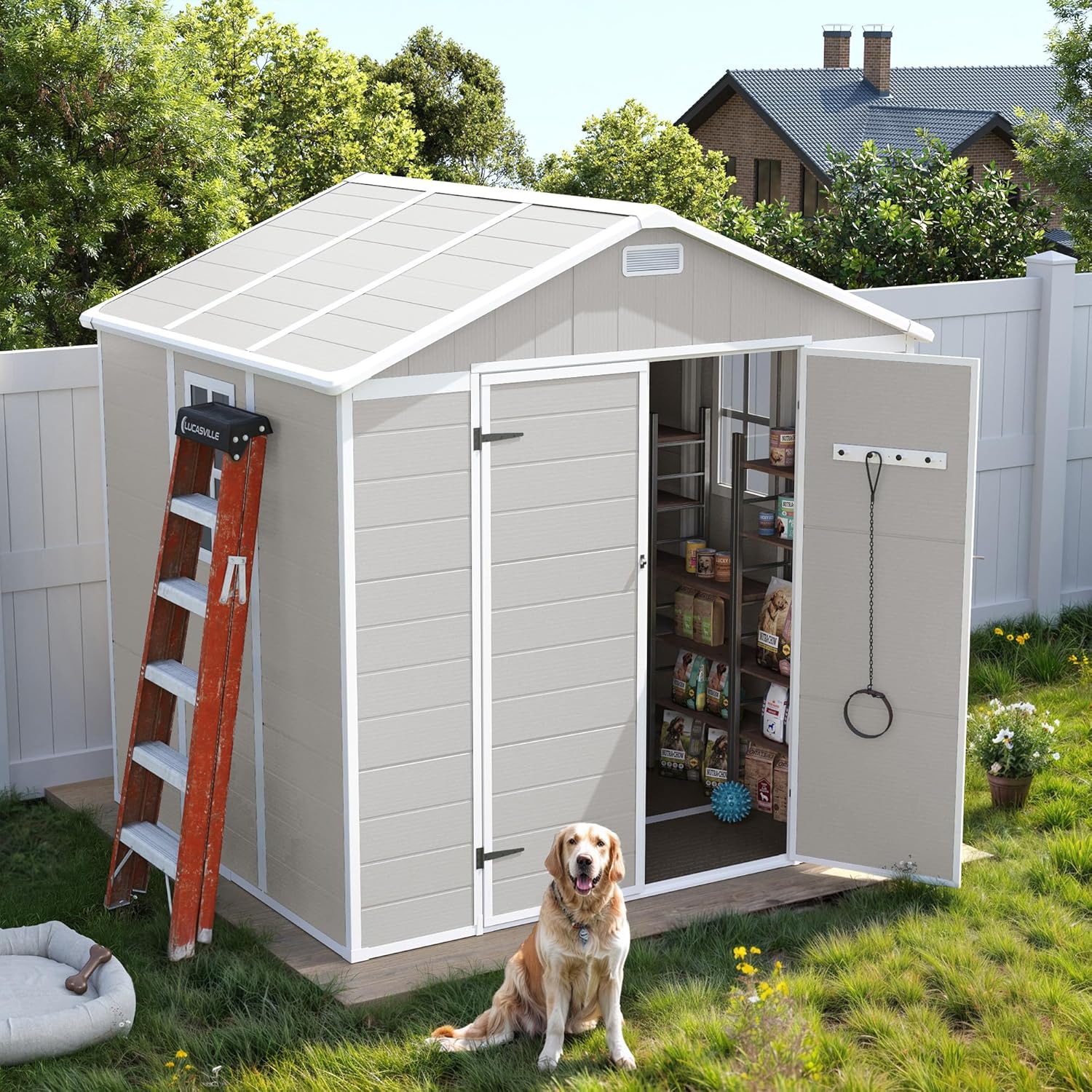 UDPATIO Storage Shed 8 x 10 ft. Resin Shed and Plastic Outdoor Storage