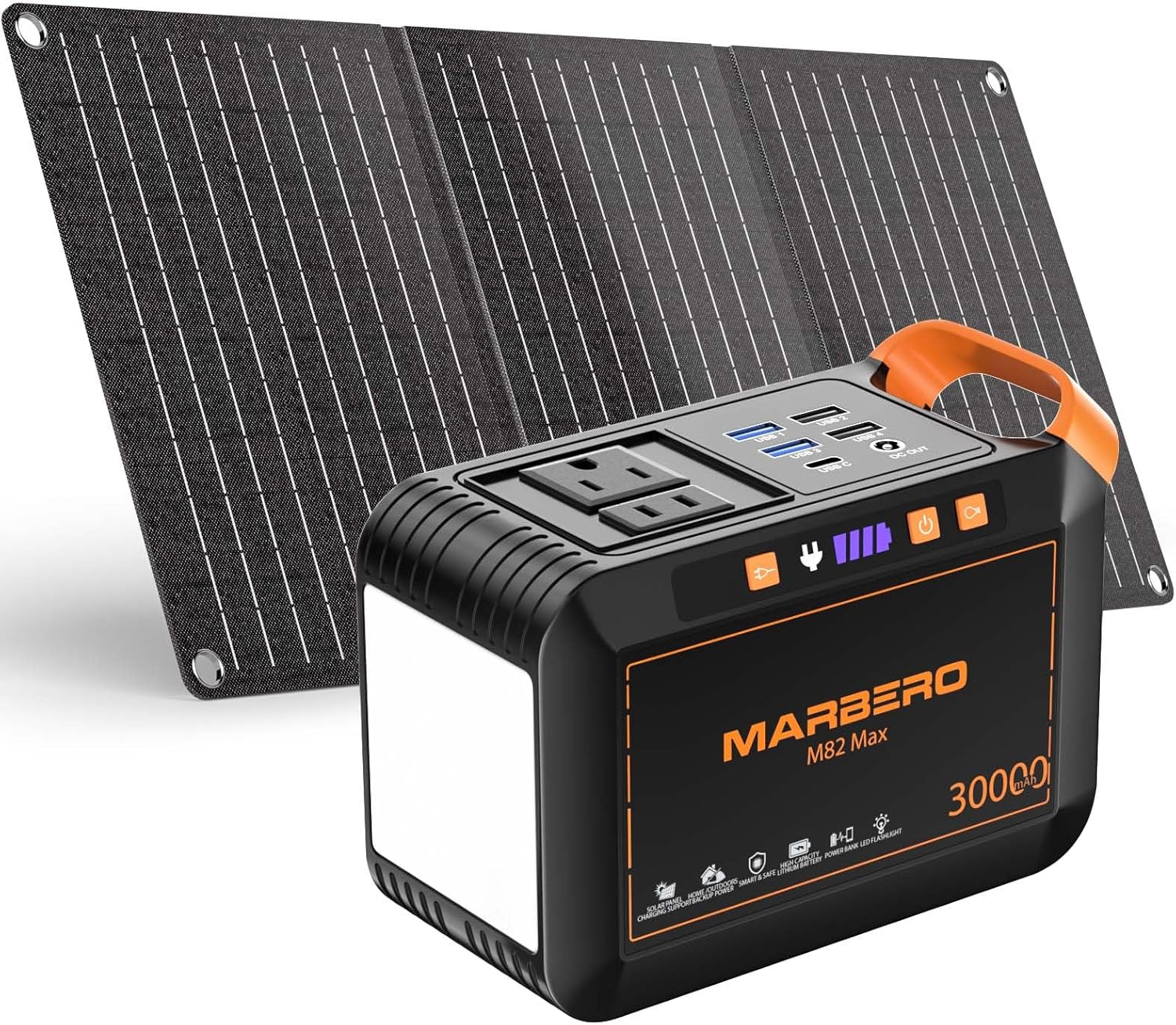 Portable Power Station 88Wh Camping Lithium Battery Solar Generator Fast Charging Power Bank