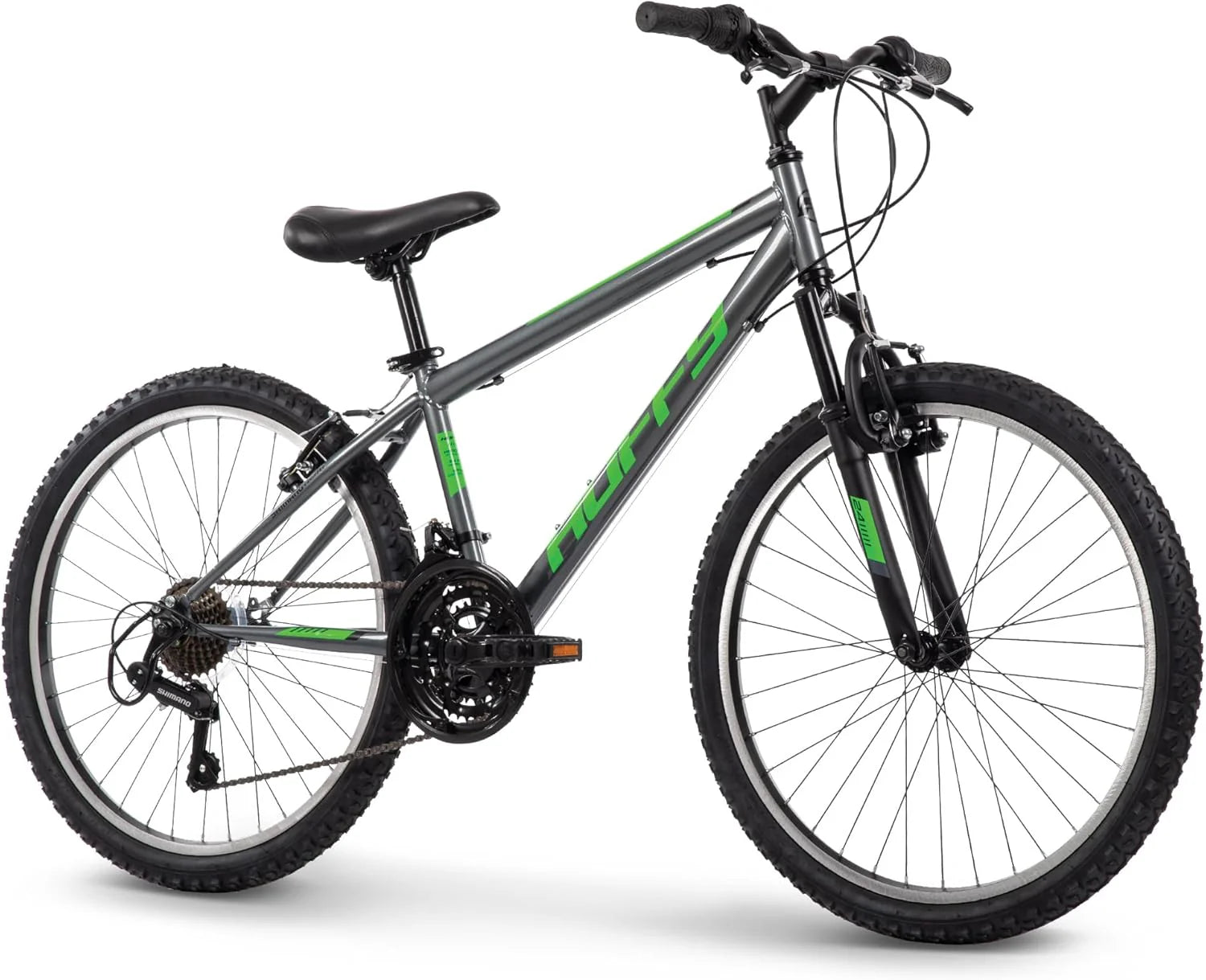 Huffy Stone Mountain Hardtail Mountain Bike for Boys/Girls/Men/Women, 20/24/26 Sizes, 6 or 21 Speed Shimano Twist Shifting, Front or Dual Suspension, Comfort Saddle, Sleek Colors