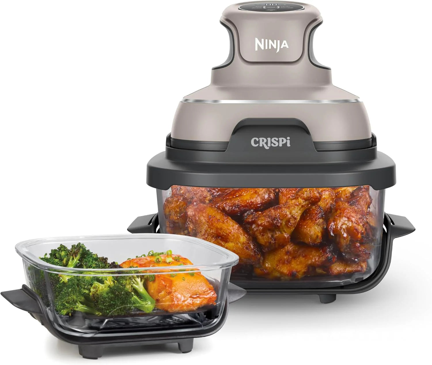 Ninja Crispi 4-in-1 Portable Glass Air Fryer Cooking System, 1500W, 4QT & Glass Food Storage Container
