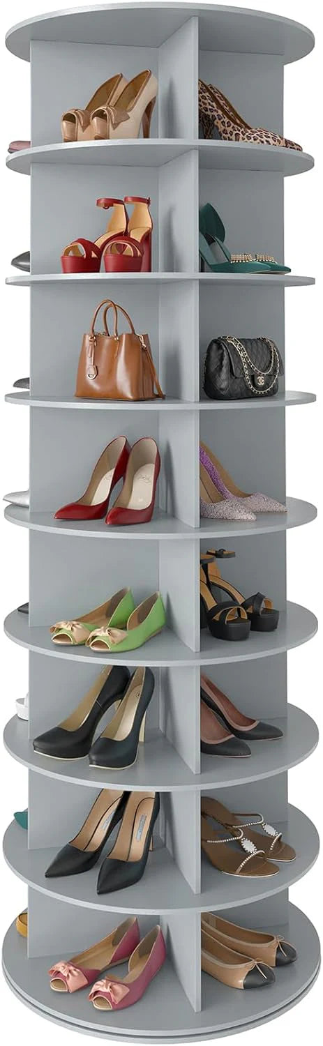 SpaceAid 7 Tier Rotating Shoe Rack Tower, Spinning Shoe Display Lazy Susan