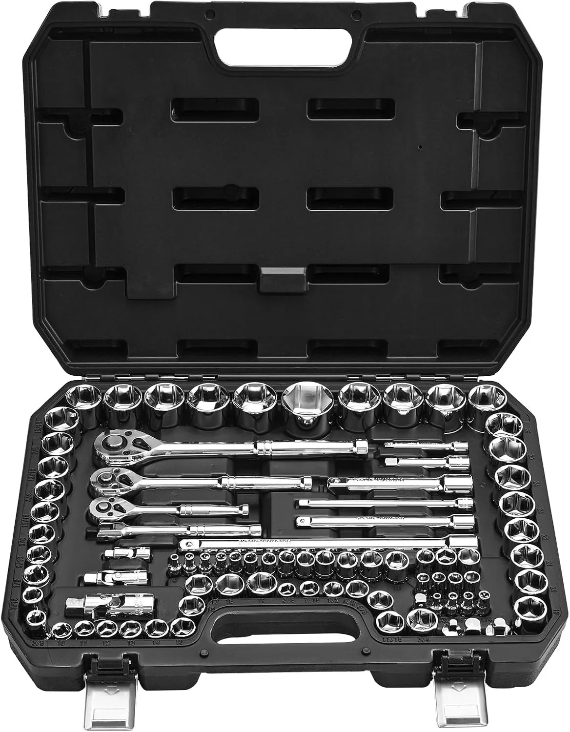 VEVOR Mechanics Tool Set and Socket Set Drive Deep and Standard Sockets Metric Mechanic Tool Kit