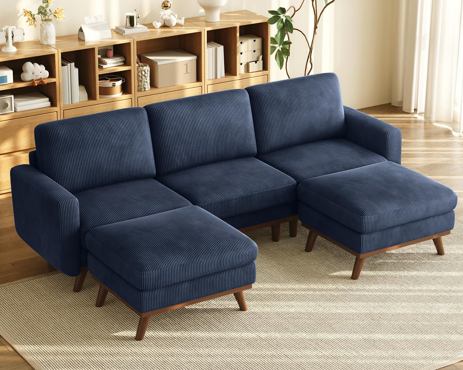 Vesgantti 68 Loveseat Sofa - Green, Comfy Corduroy with Spring Cushion, Solid Wood Frame, Modern Deep Seat, Bedroom & Living Room, Office Couch