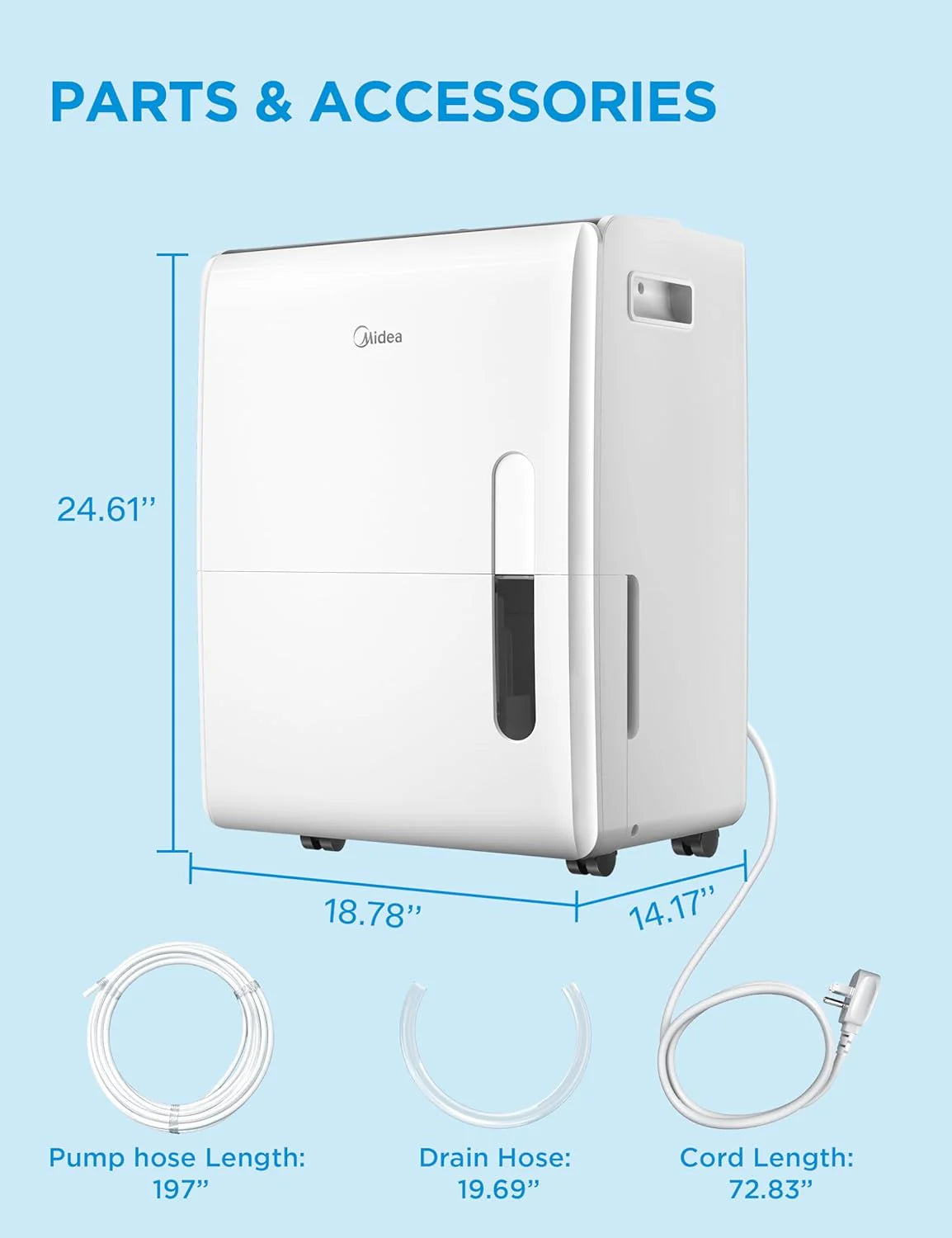 4,500 Sq. Ft.Dehumidifier for Basement, Energy Star Certified, With Reusable Air Filter 50 Pint - Ideal For Basements, Large & Medium Sized Rooms, And Bathrooms (White)