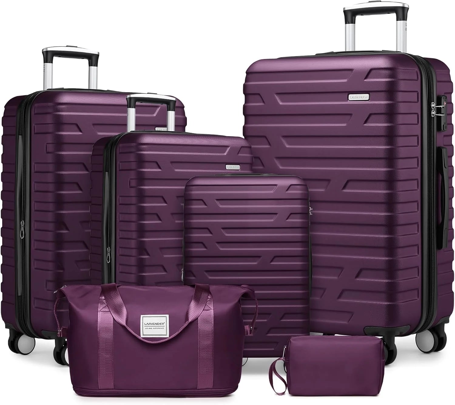 Luggage 6-piece hardshell expandable suitcase lightweight travel carry-on luggage set
