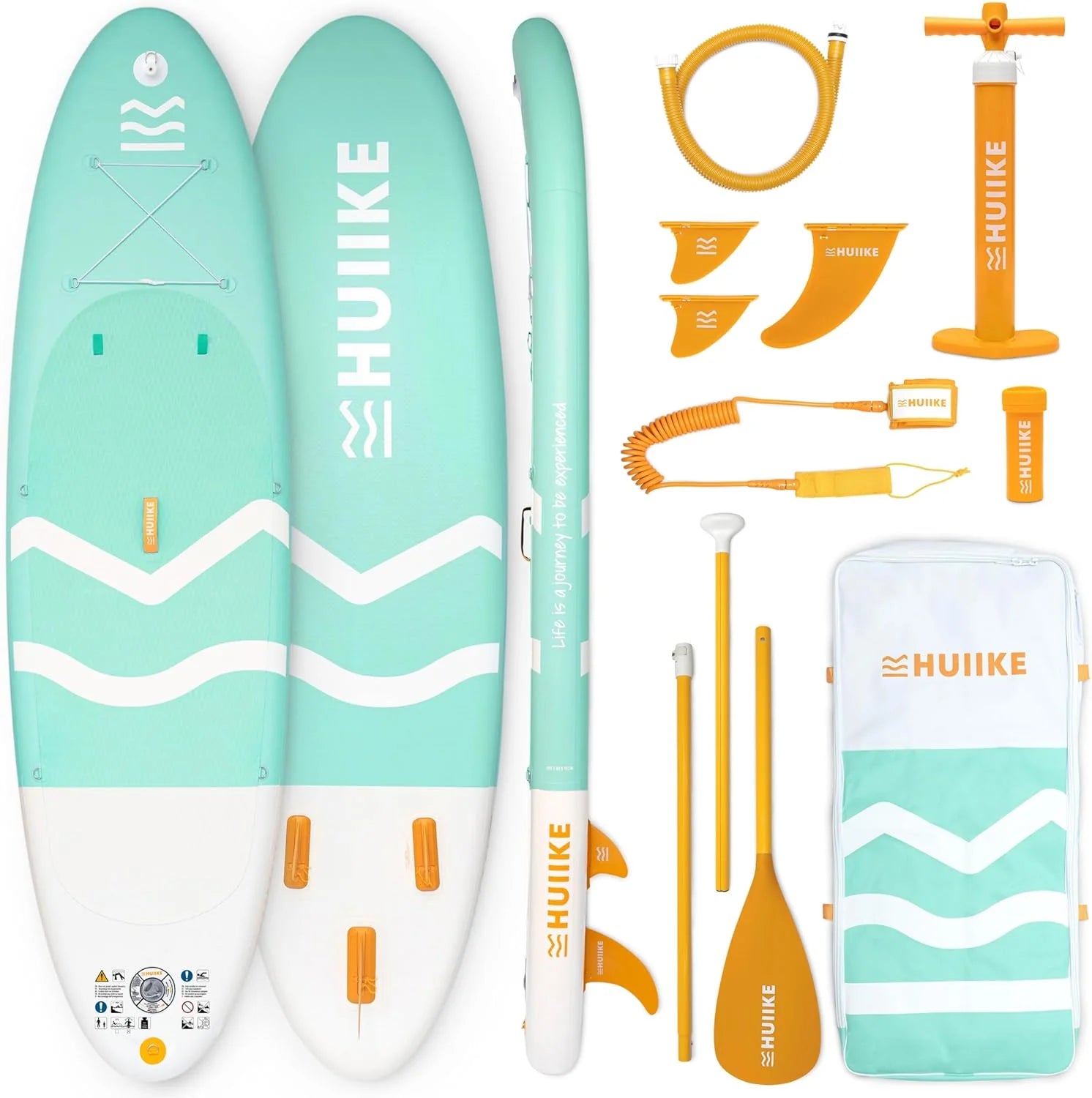 HUIIKE Inflatable Paddle Board for Adults with Accessories Included, Oar, Fins, Pump. Stand Up Paddleboard