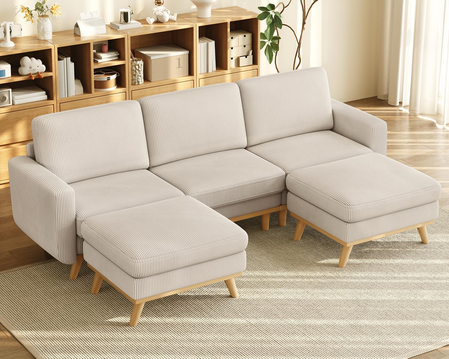 Vesgantti 68 Loveseat Sofa - Green, Comfy Corduroy with Spring Cushion, Solid Wood Frame, Modern Deep Seat, Bedroom & Living Room, Office Couch