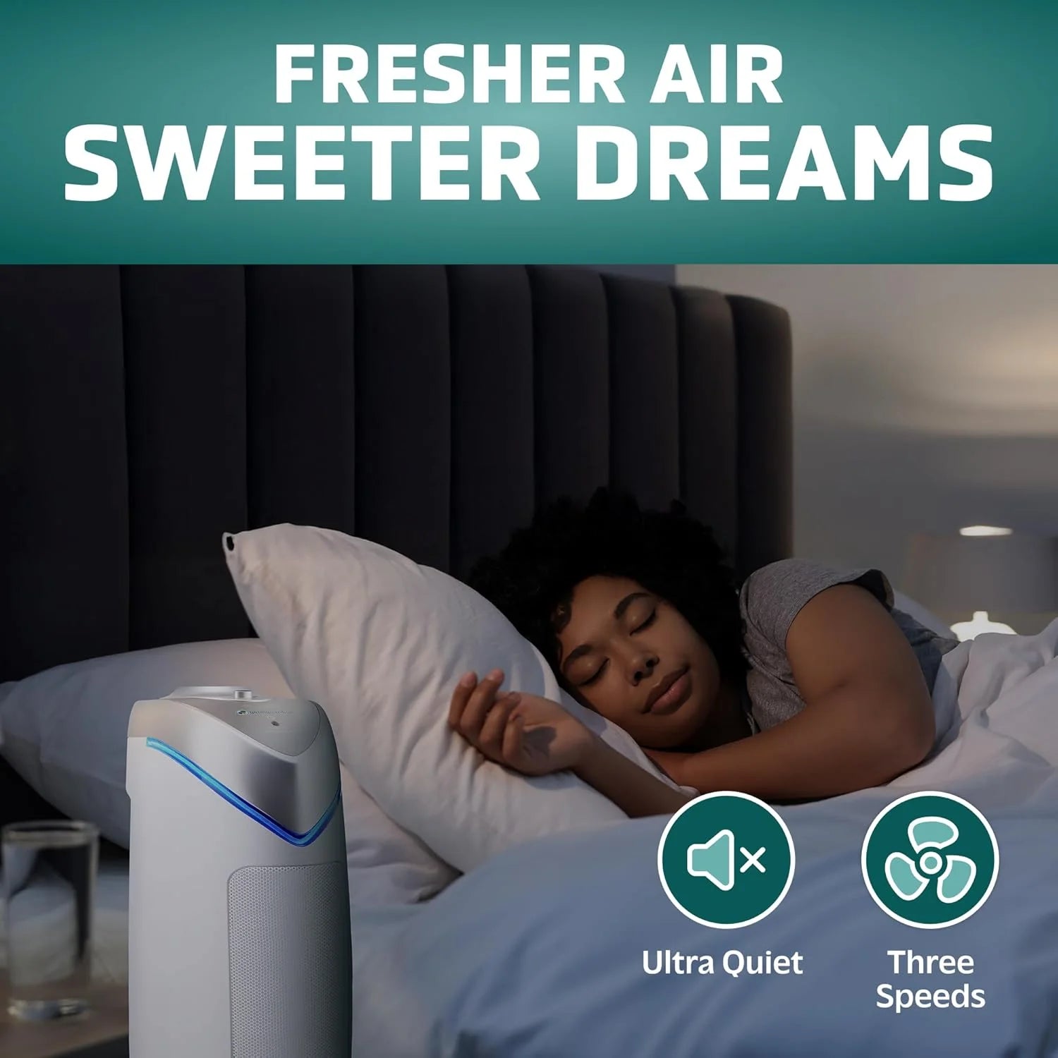 GermGuardian Air Purifier for Home with HEPA Pure Filter, for Wildfire Smoke, Pet Dander, Pollen, Odors, Large Rooms Up To 743 Sq. Ft., Removes 99.97% Pollutants, UV-C Light, 22, AC4825E, Gray