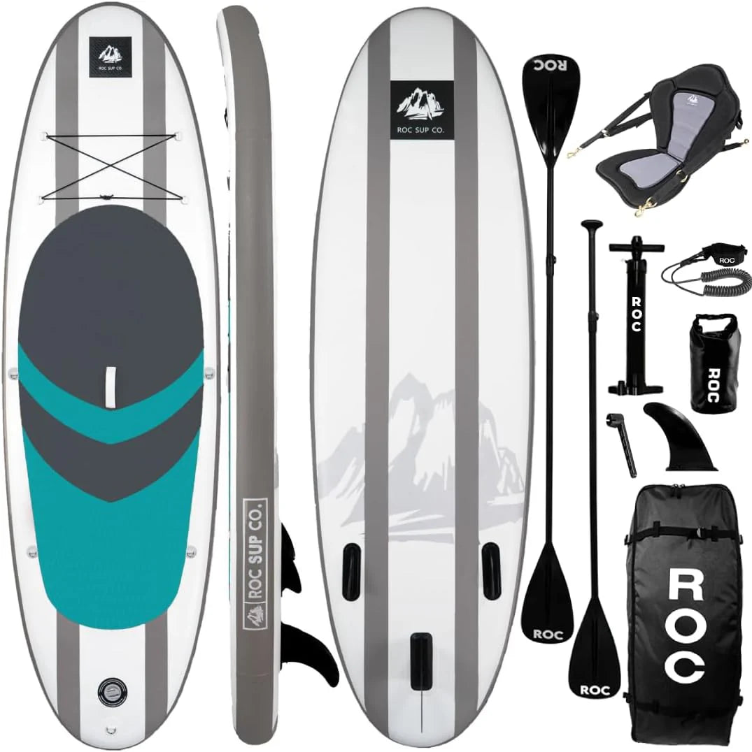 Roc Inflatable Stand Up Paddle Board with Premium SUP Paddle Board Accessories