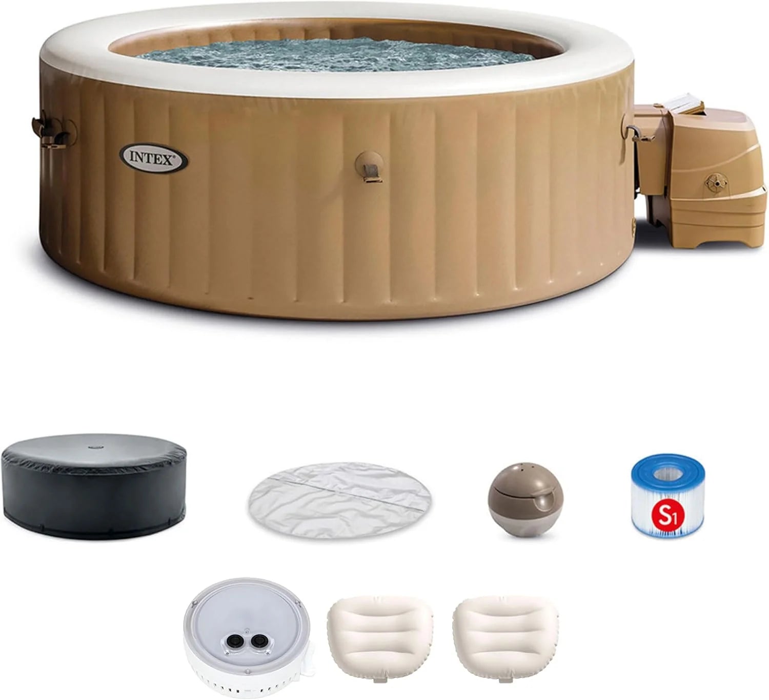 INTEX 28431EP PureSpa Plus Bubble Massage Inflatable Spa Set: Includes Energy